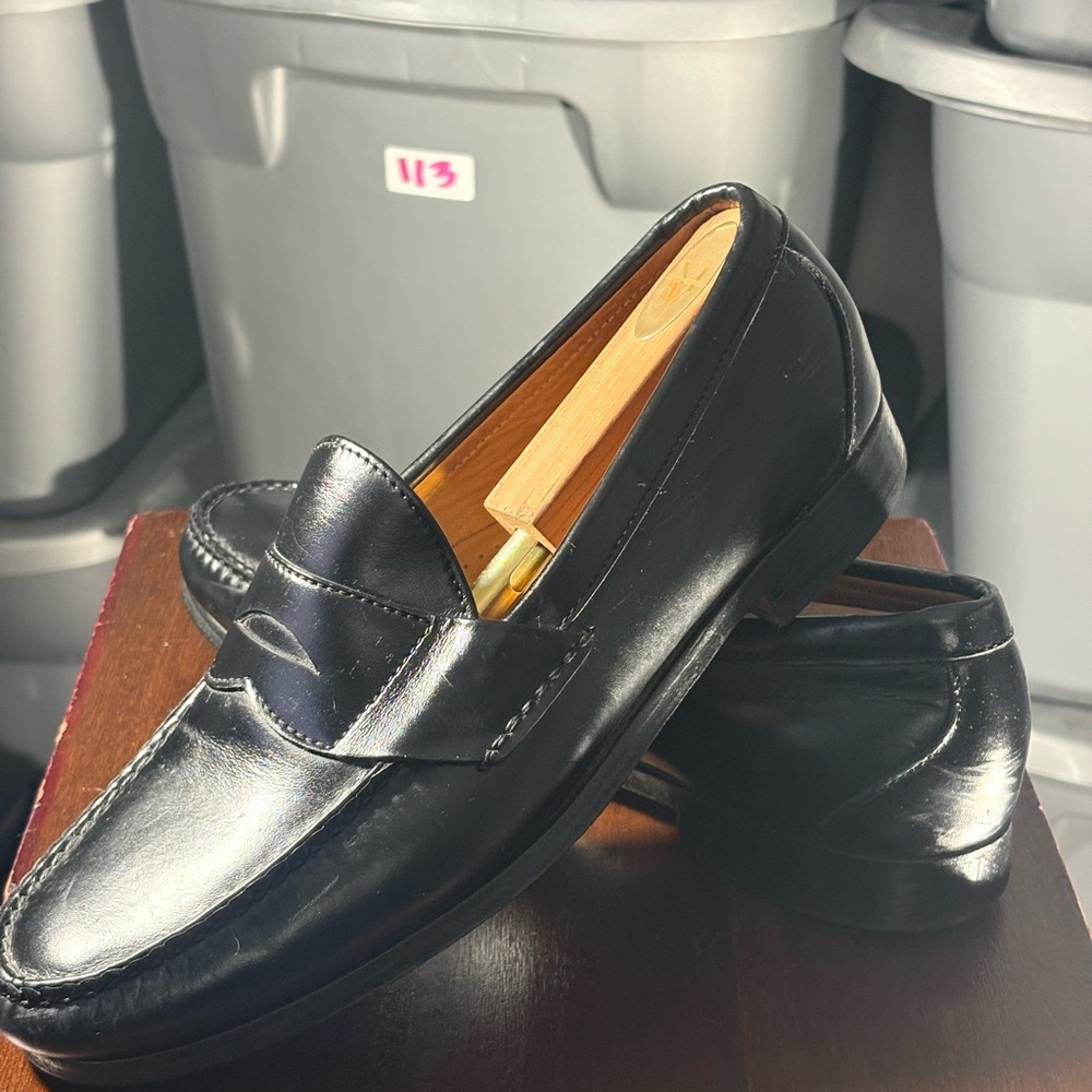 Allen Edmonds Black Leather Slip-On Size 10 Loafers(123) - Picture 4 of 12